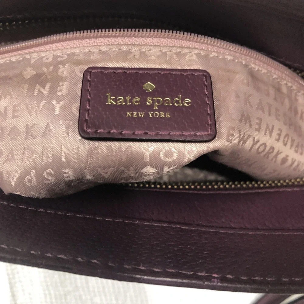 Kate Spade New York Handbag Tote / Crossbody Deep Plum Zip Top Handles and Strap